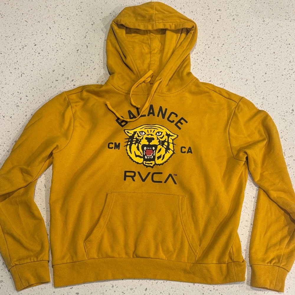 RVCA yellow Wildcat hoodie